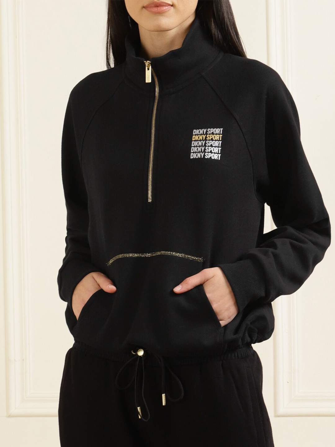 

DKNY Pullover Cotton Sweatshirt, Black