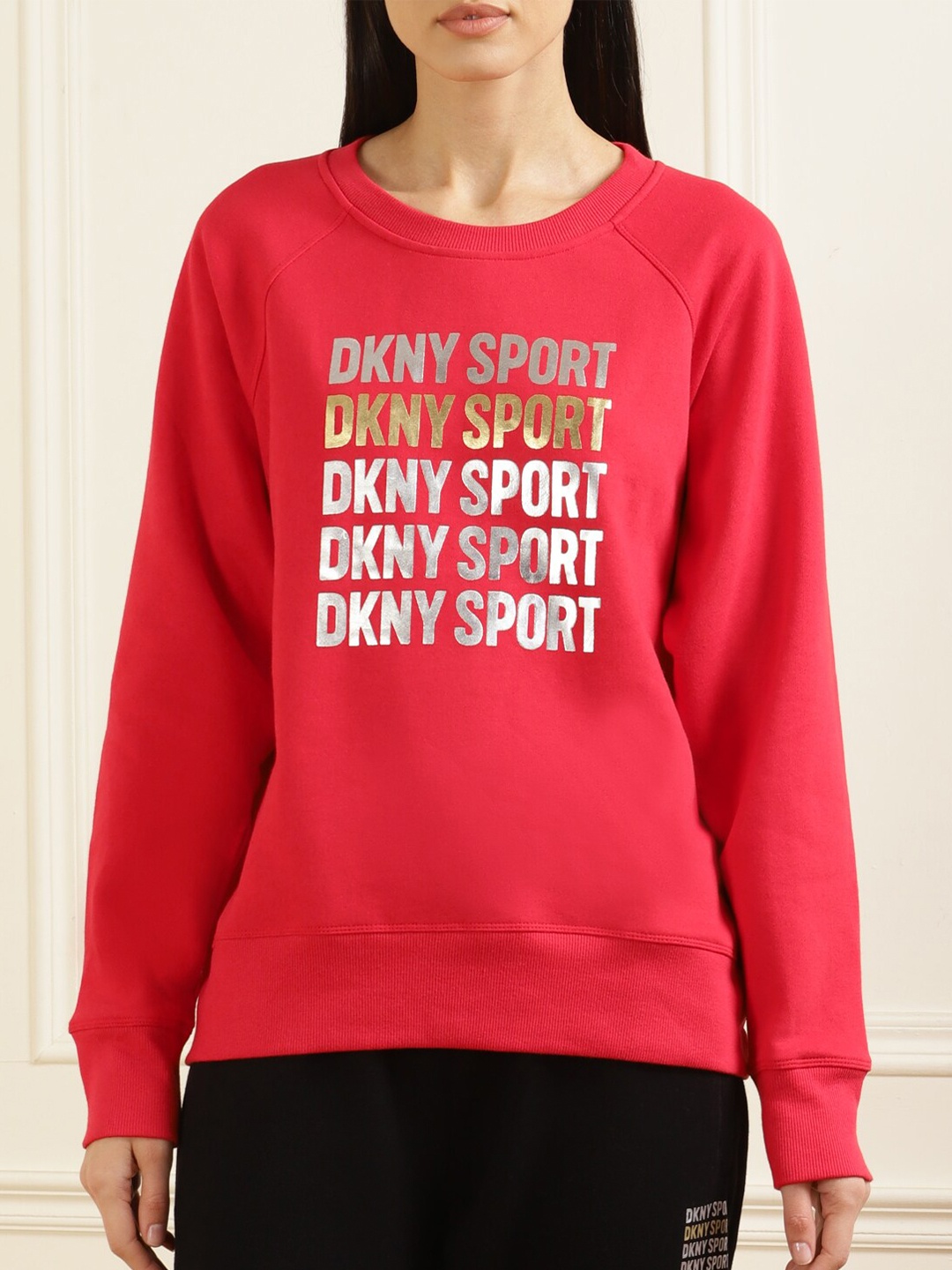 

DKNY Round Neck Printed Sweatshirt, Red