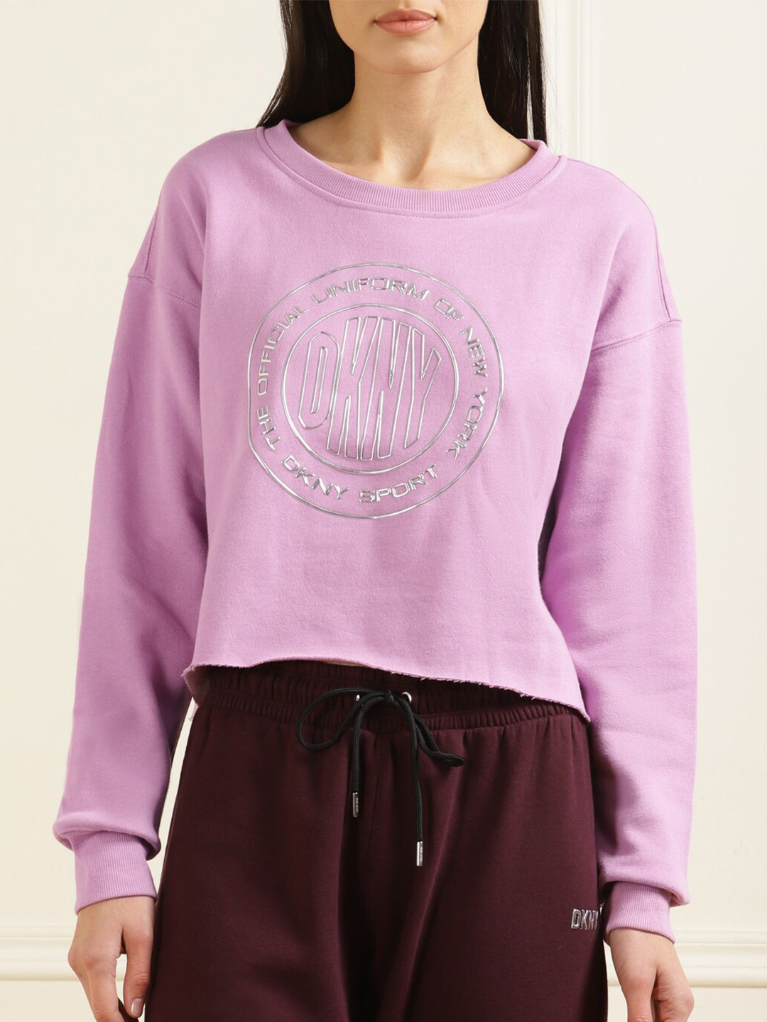 

DKNY Women Purple Printed Sweatshirt