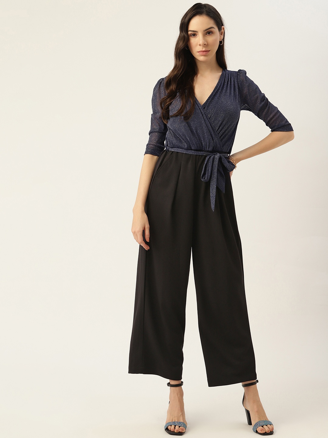 

Antheaa Embellished Basic Jumpsuit, Navy blue