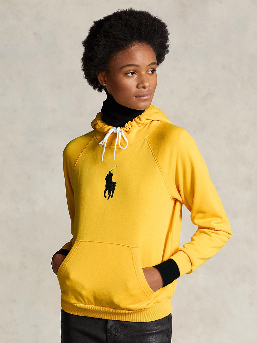 

Polo Ralph Lauren Women Pure Cotton Hooded Sweatshirts, Yellow