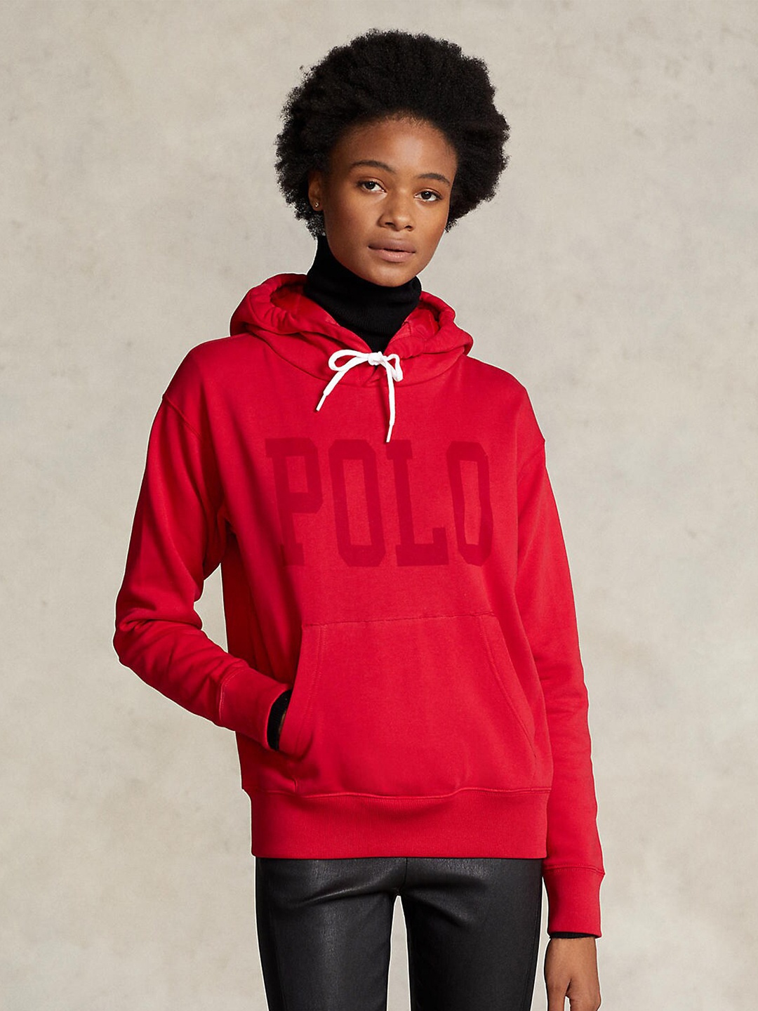 

Polo Ralph Lauren Women Logo Printed Pure-Cotton Hooded Sweatshirts, Red