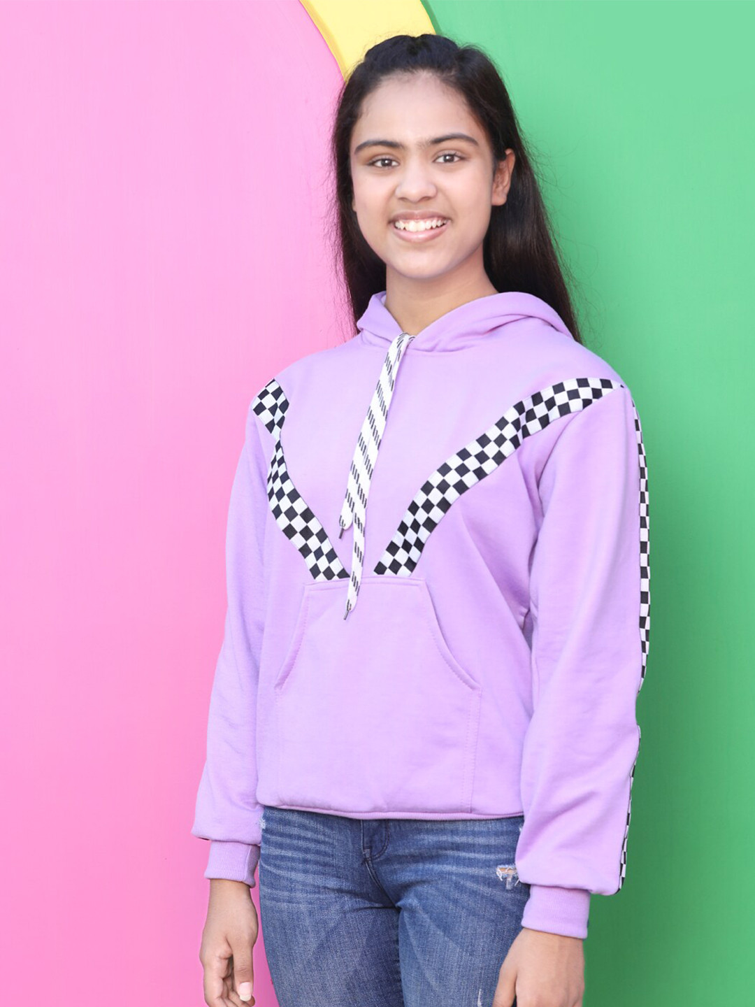 

Cutiekins Girls Purple Printed Fleece Hooded Sweatshirt