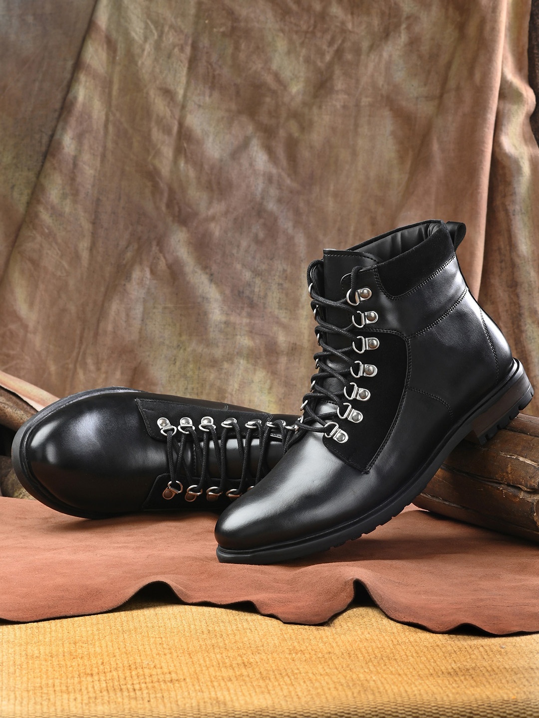 

San Frissco Men Faux Leather Casual Boots, Black