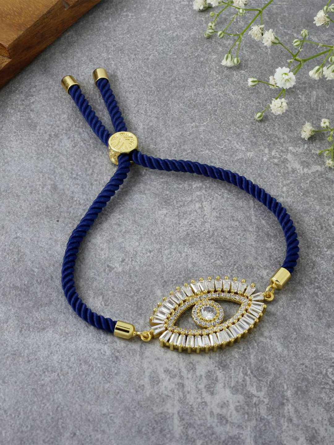 

ZIVOM Women Brass Cubic Zirconia Gold-Plated Link Bracelet