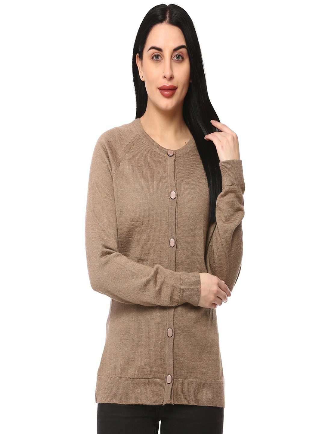 

GLAMAZE Women Brown Acrylic Cardigan
