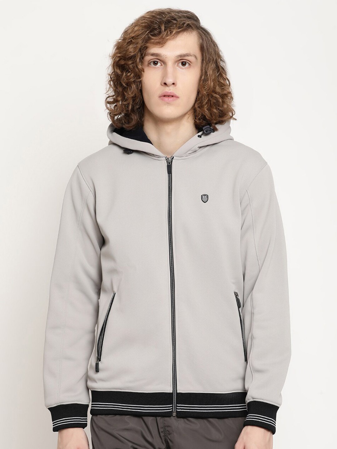 

Octave Men Grey Hooded Long Sleeves Sweatshirt