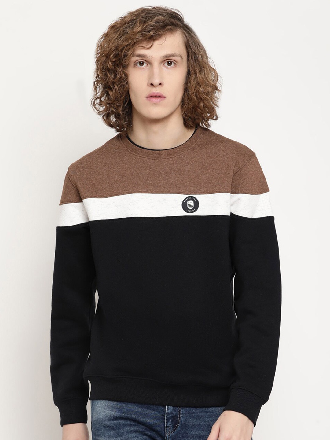 

Octave Colourblocked Fleece Sweatshirt, Coral