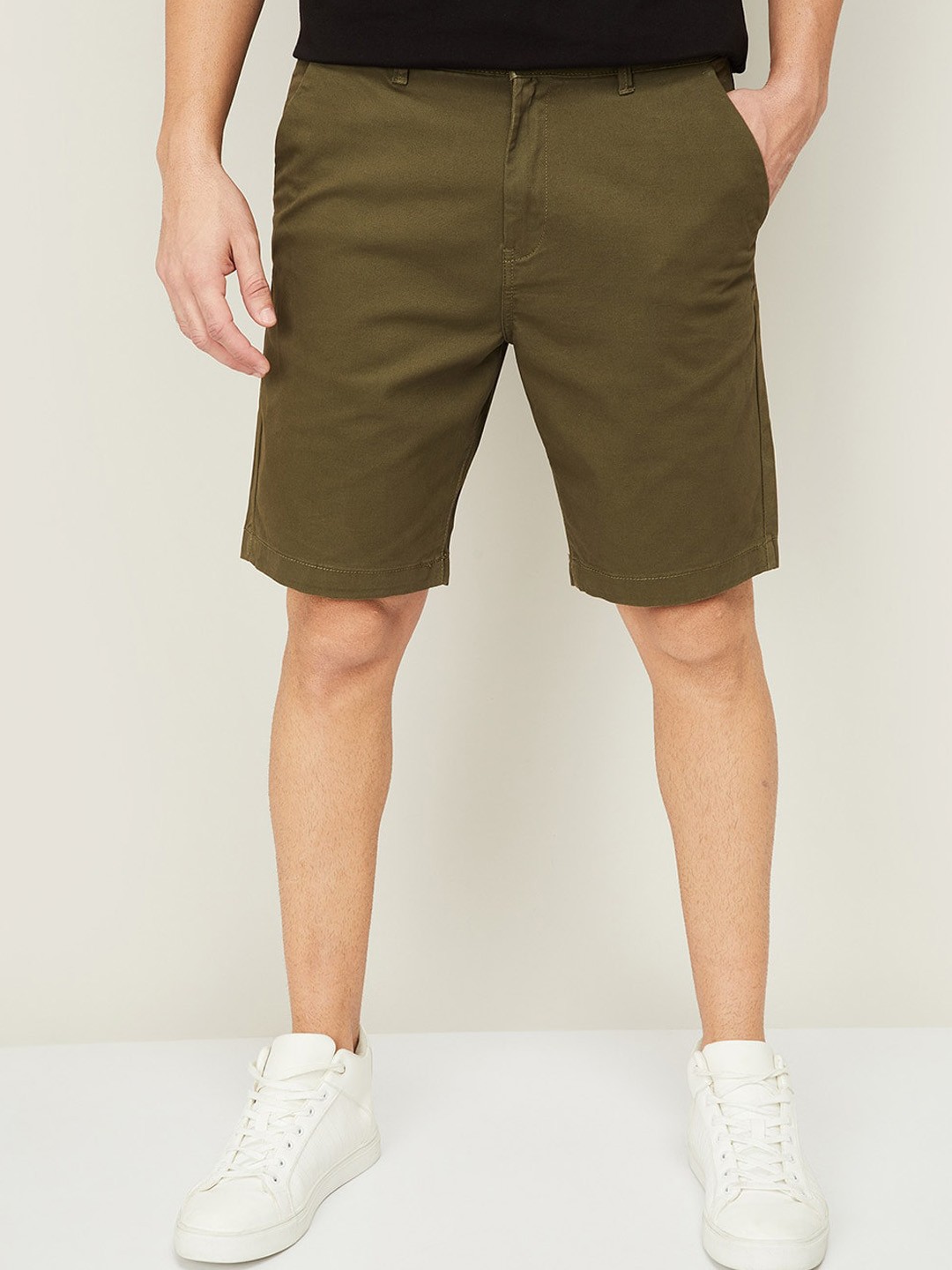 

Fame Forever by Lifestyle Men Regular Fit Chino Cotton Shorts, Olive