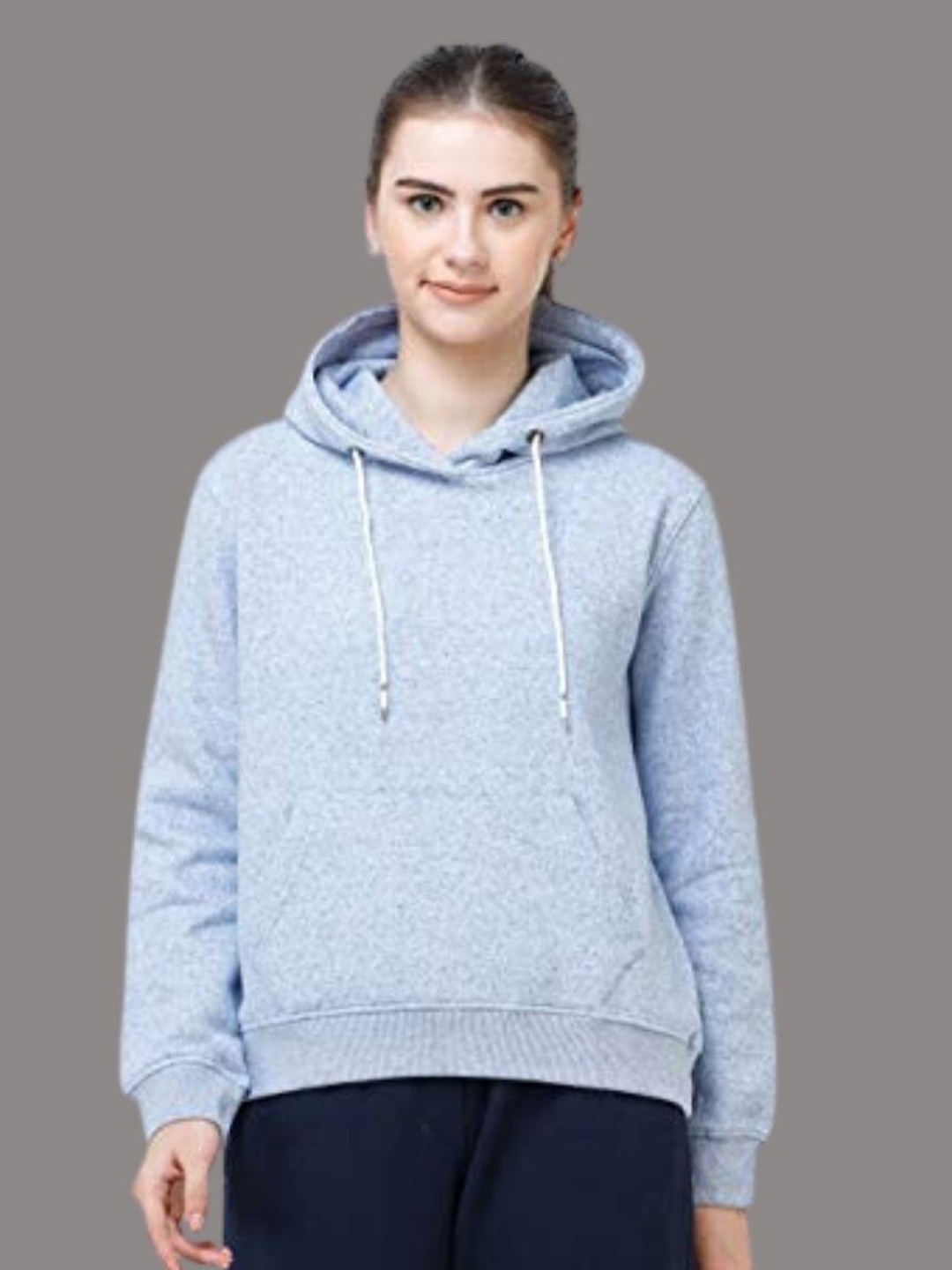 

DECHEN Women Lavender Fleece Hooded Sweatshirt