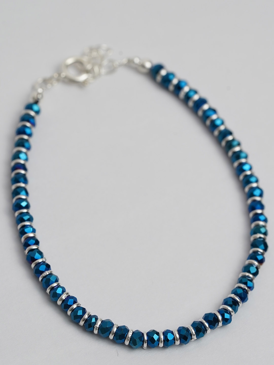 

Arte Jewels 925 Sterling Silver Blue Beads Bracelet