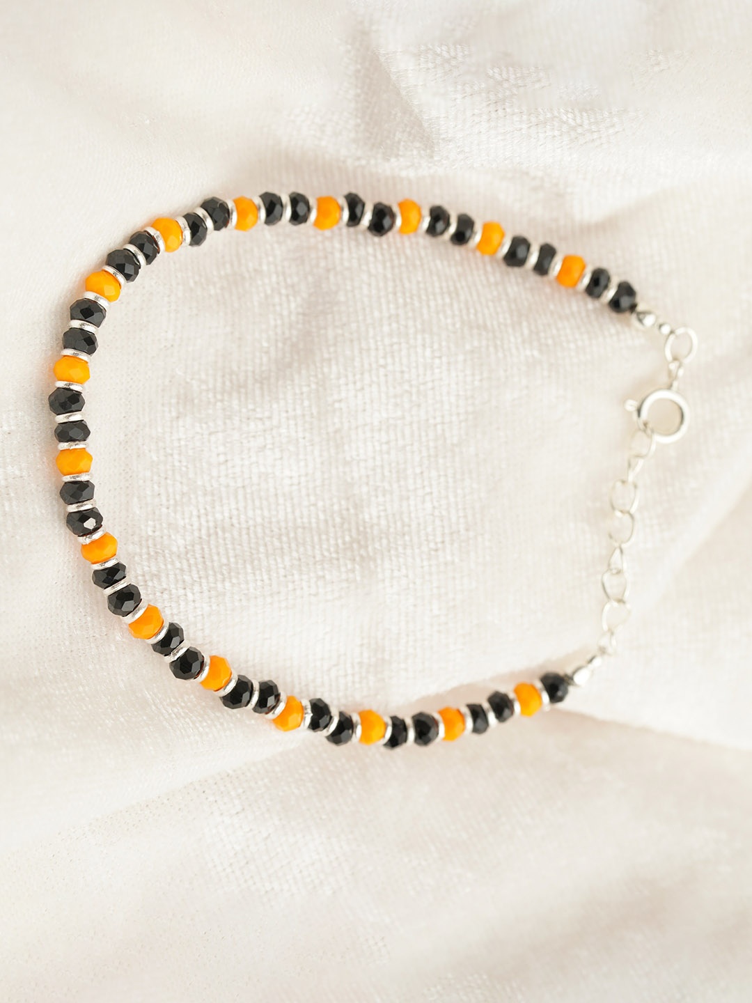 

Arte Jewels 925 Sterling Silver Beads Wraparoud Bracelets, Black