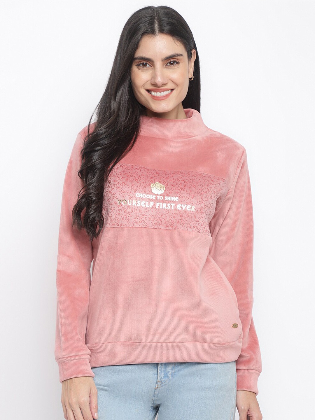 

Her Grace Women Pink Printed Sweatshirt