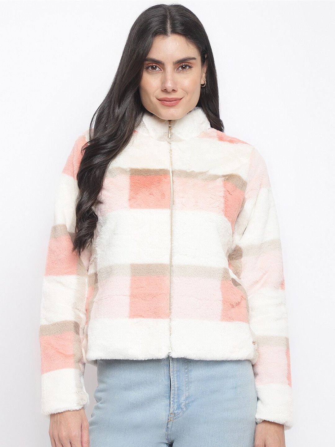 

Her Grace Women Pink Checked Sweatshirt