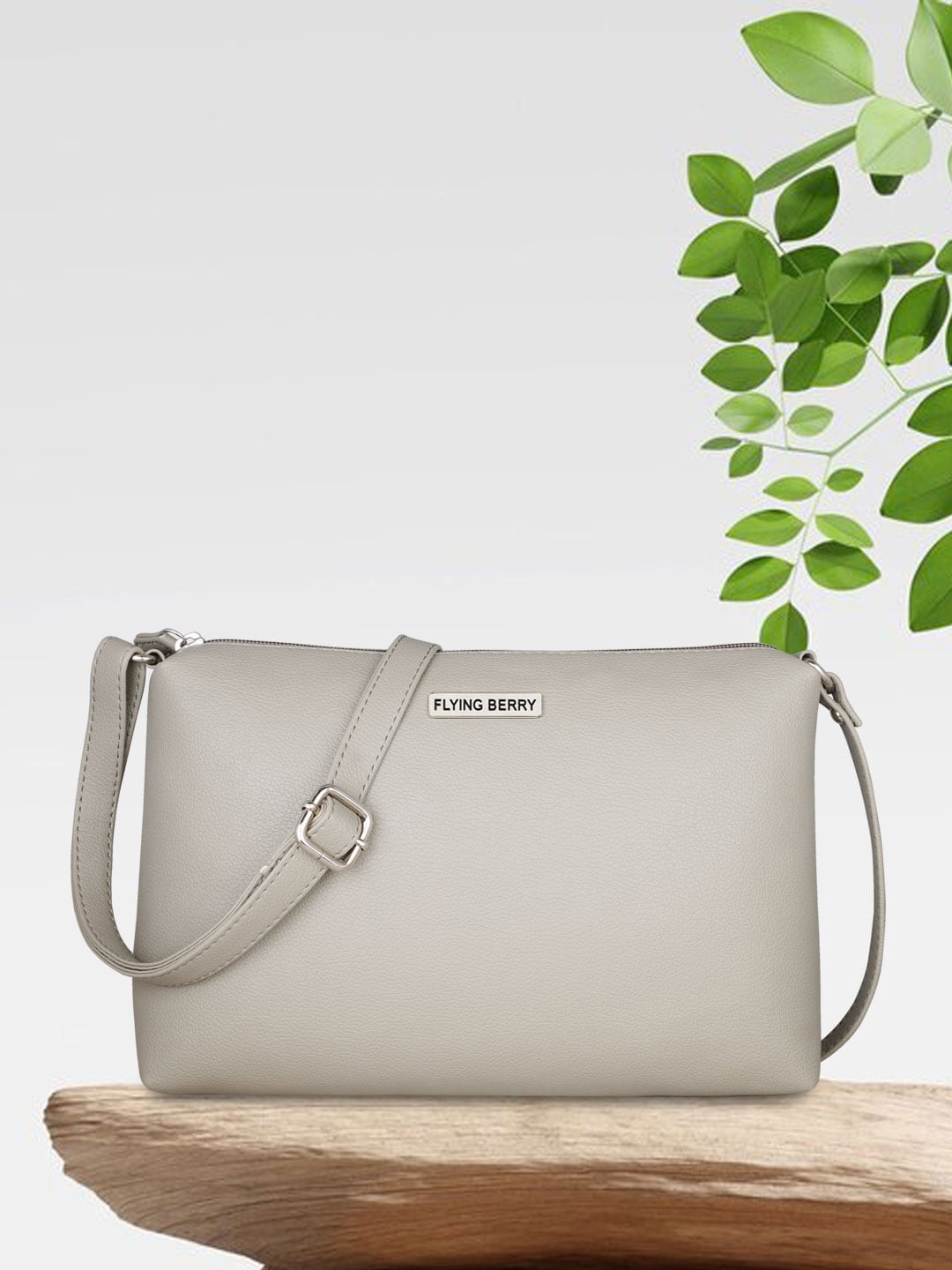 

FLYING BERRY Grey Structured Shoulder Bag