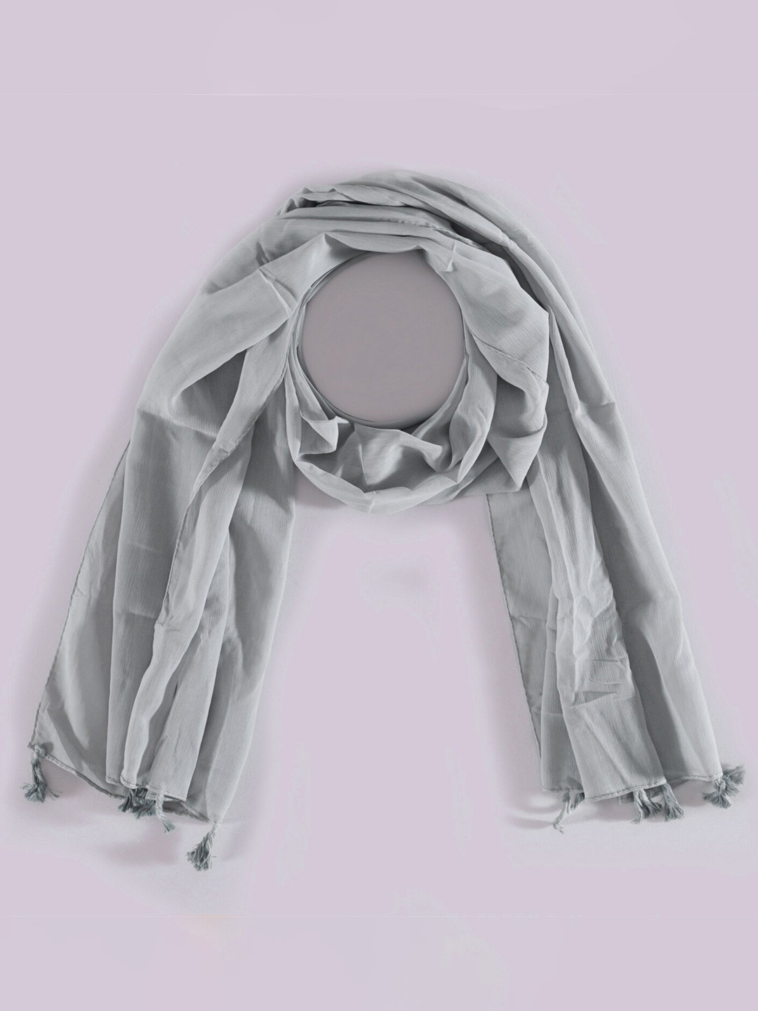 

HANDICRAFT PALACE Women Wrinkel Chiffon Scarf, Grey