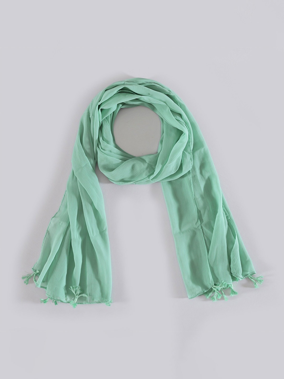 

HANDICRAFT PALACE Women Wrinkel Chiffon Scarf, Lime green