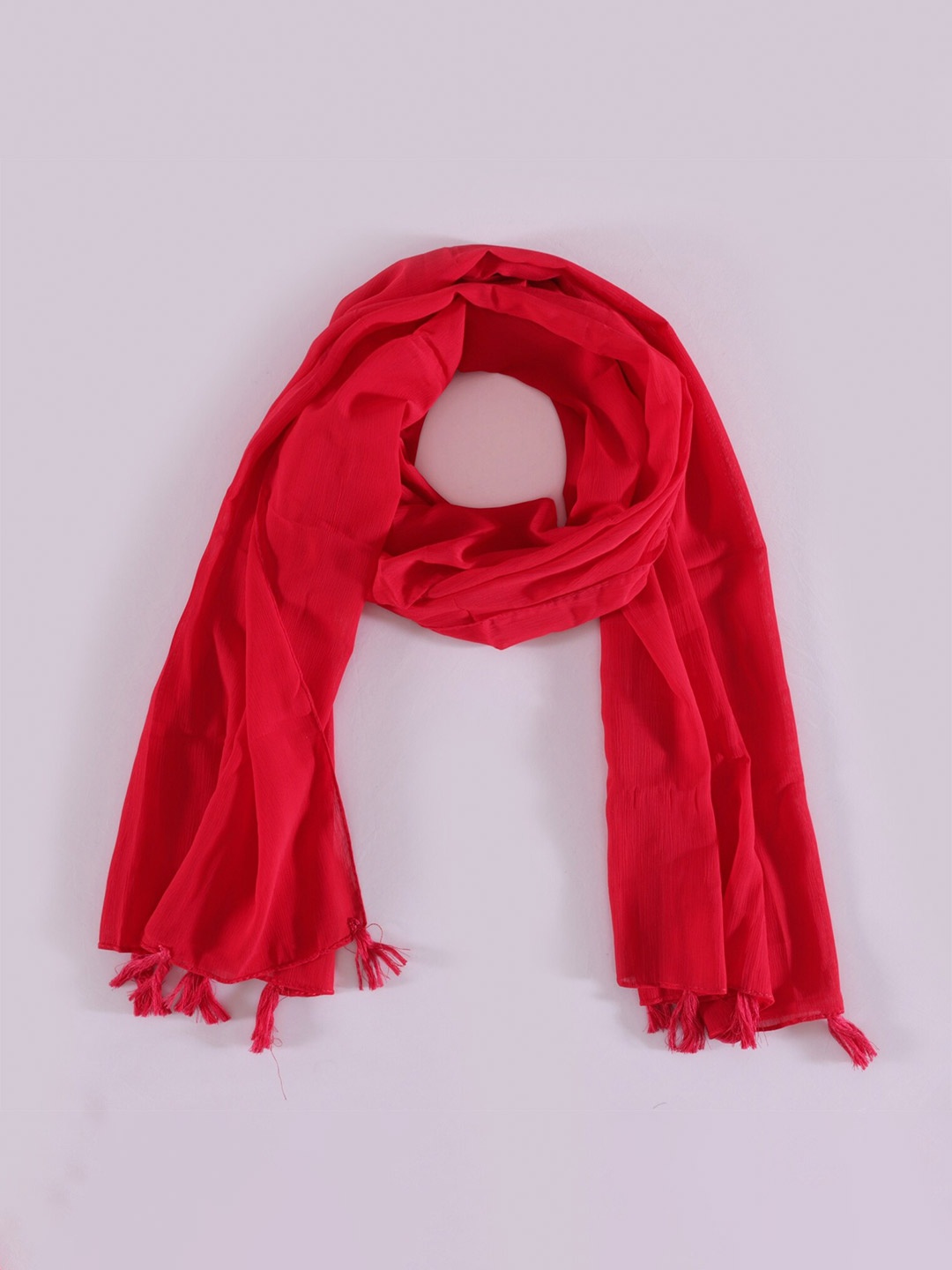 

HANDICRAFT PALACE Women Wrinkel Chiffon Scarf, Magenta