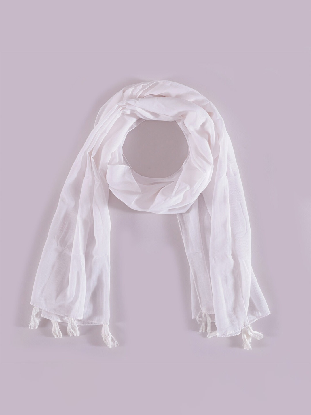 

HANDICRAFT PALACE Women Wrinkel Chiffon Scarf, White