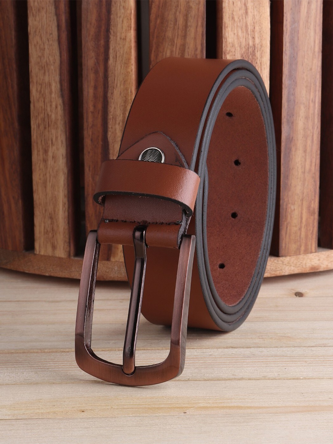 

Elite Crafts Men Tan Leather Formal Belt