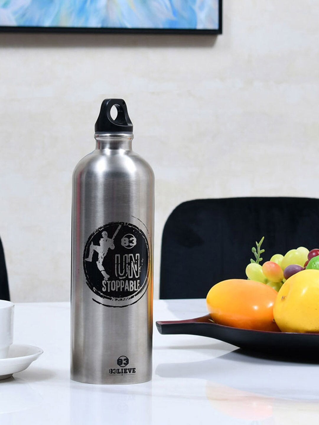 

Athome by Nilkamal Unstoppable Silver-Toned Stainless Steel Water Bottle 750ml