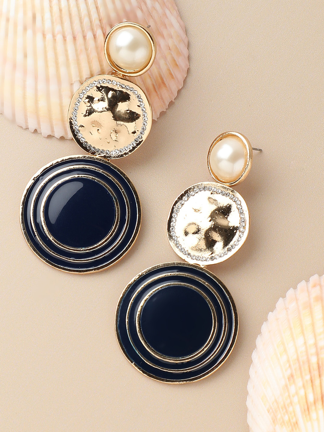 

SOHI Blue Contemporary Drop Earrings