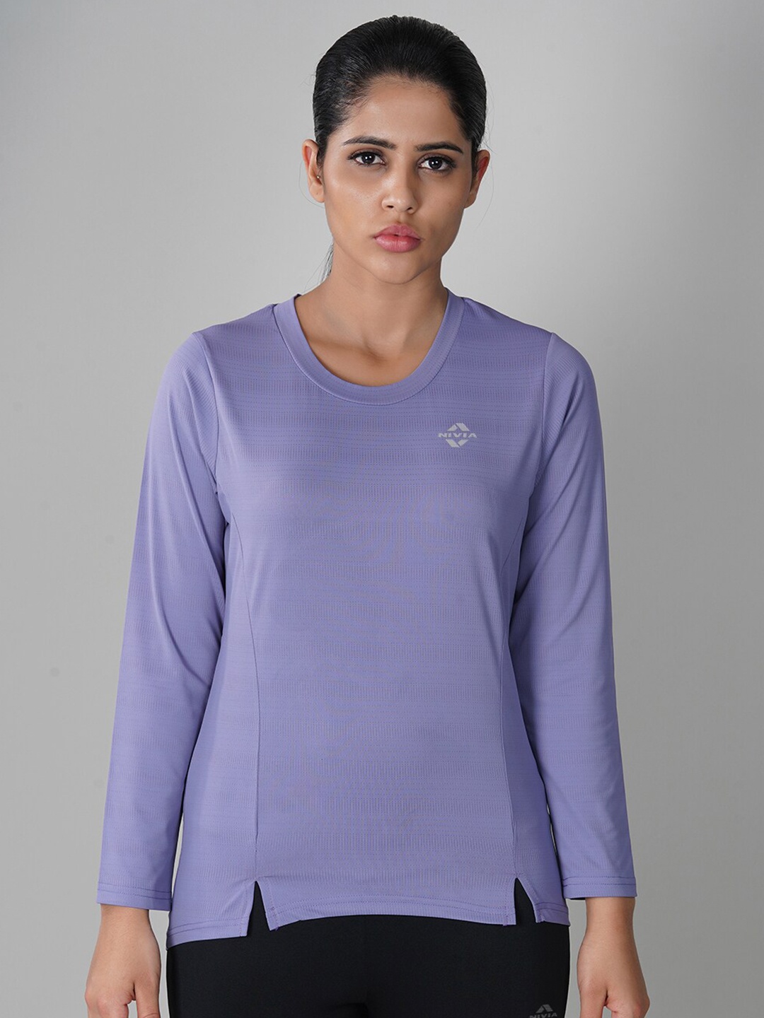 

NIVIA Women Purple Dri-FIT T-shirt