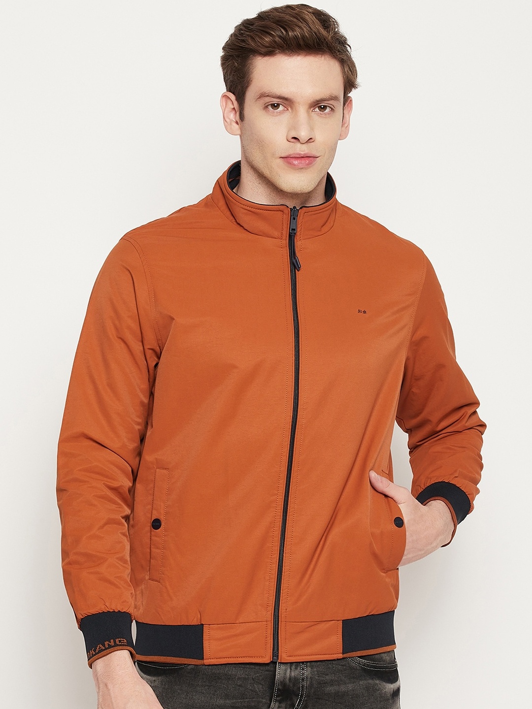 

Okane Men Rust Reversible Bomber Jacket