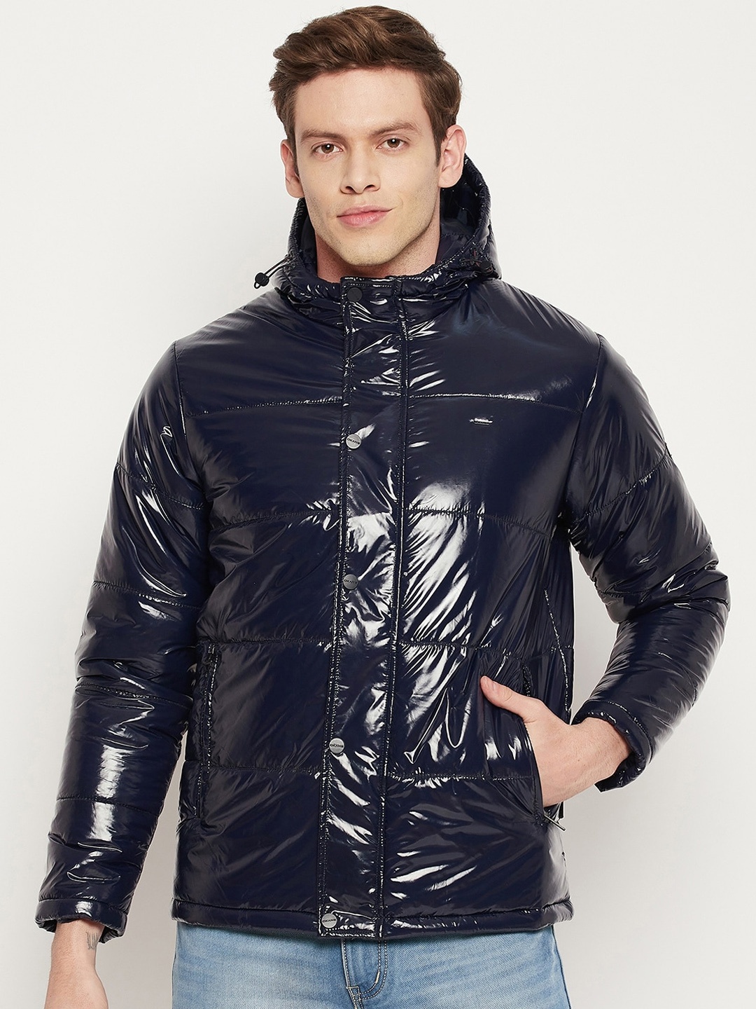 

Okane Men Navy Blue Lightweight Padded Jacket