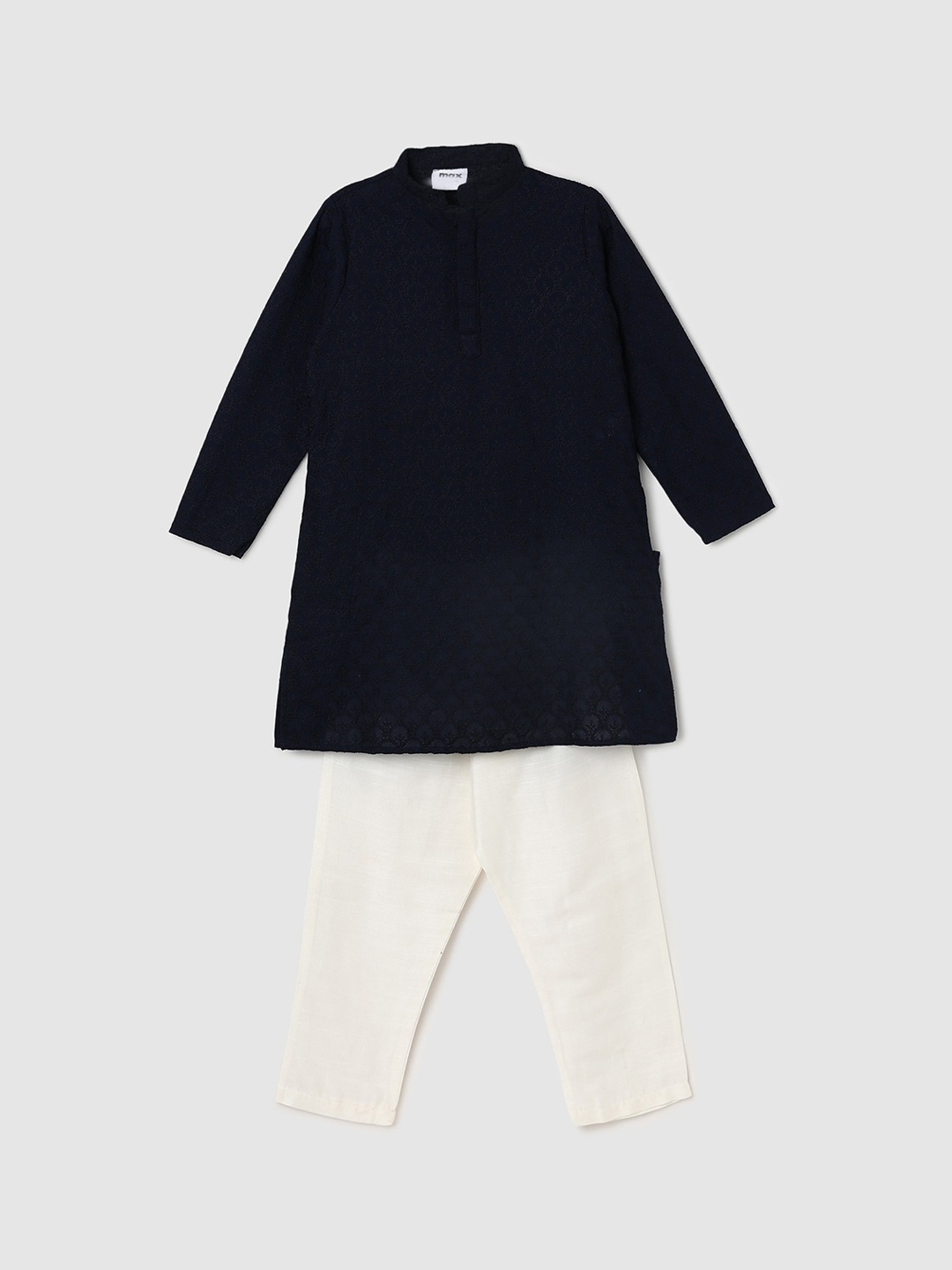 

max Ethnic Motifs Pure Cotton Kurta with Pyjamas, Blue