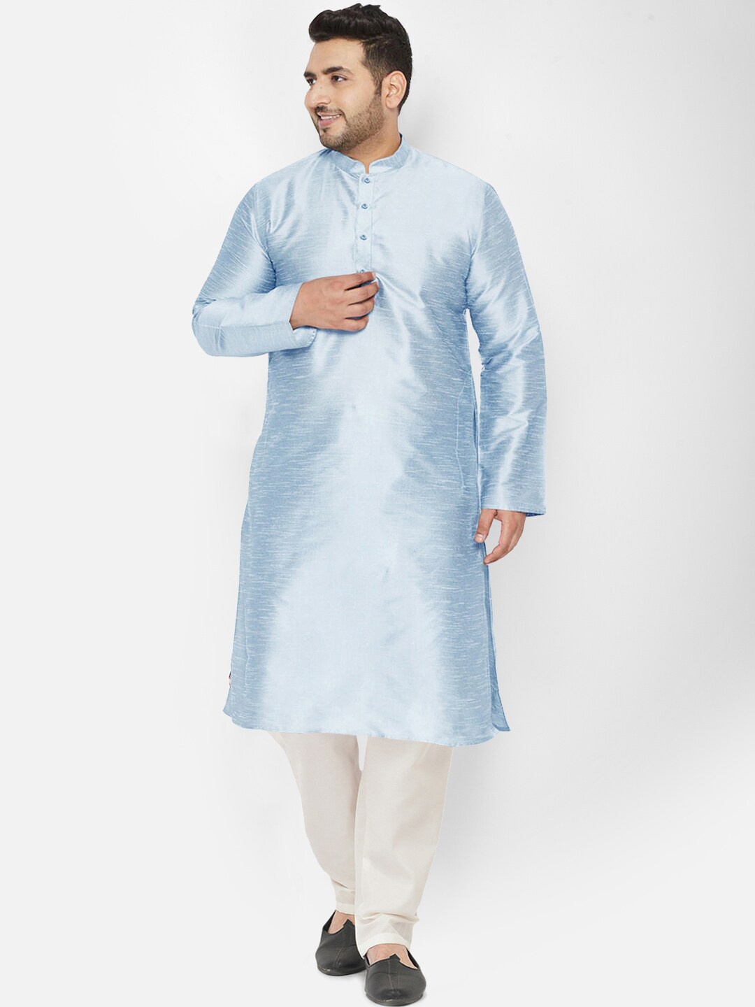 

SG LEMAN Plus Men Plus Size Kurta with Pyjamas, Blue