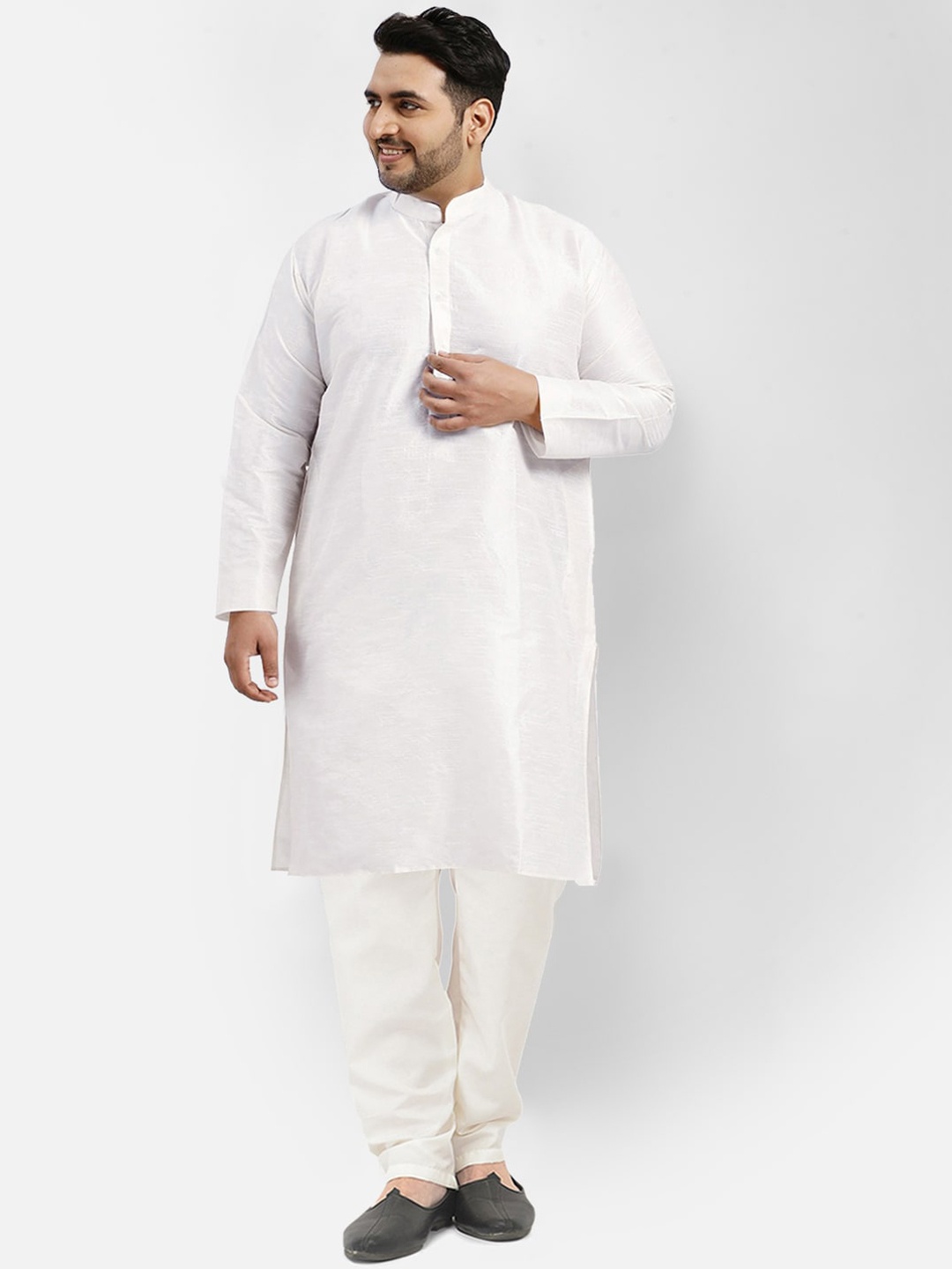 

SG LEMAN Plus Men Kurta with Pyjamas, Off white