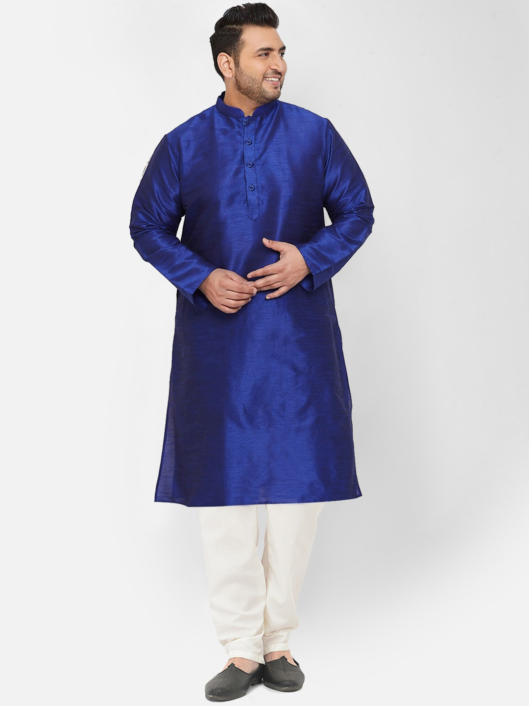 

SG LEMAN Plus Men Plus Size Kurta with Pyjamas, Blue