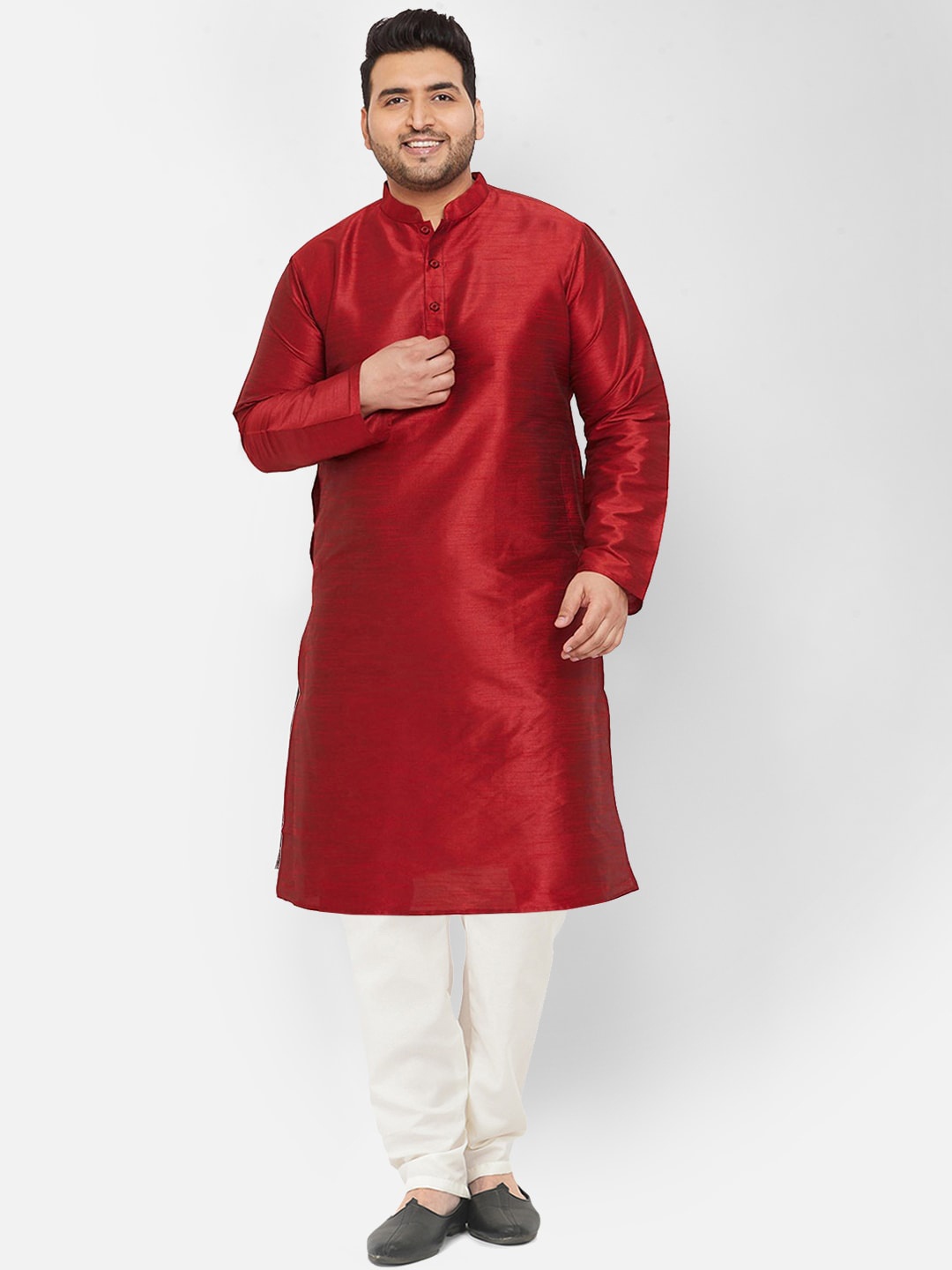 

SG LEMAN Plus Men Plus size Kurta with Churidar, Red