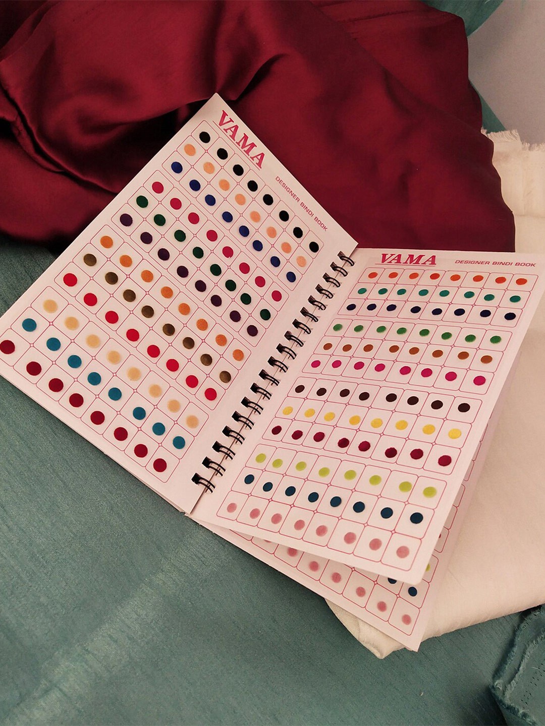 

VAMA Premium Velvet Plain Multicolored Bindi Book Sindoor Kumkum Sticker Colourful Bindis, Multi