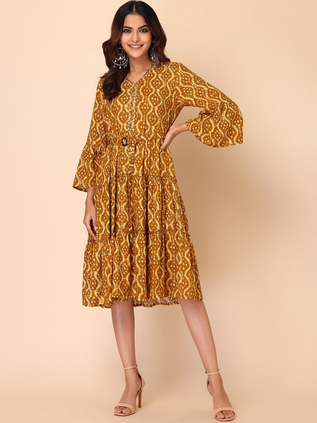 

INDYA Mustard Yellow Dress