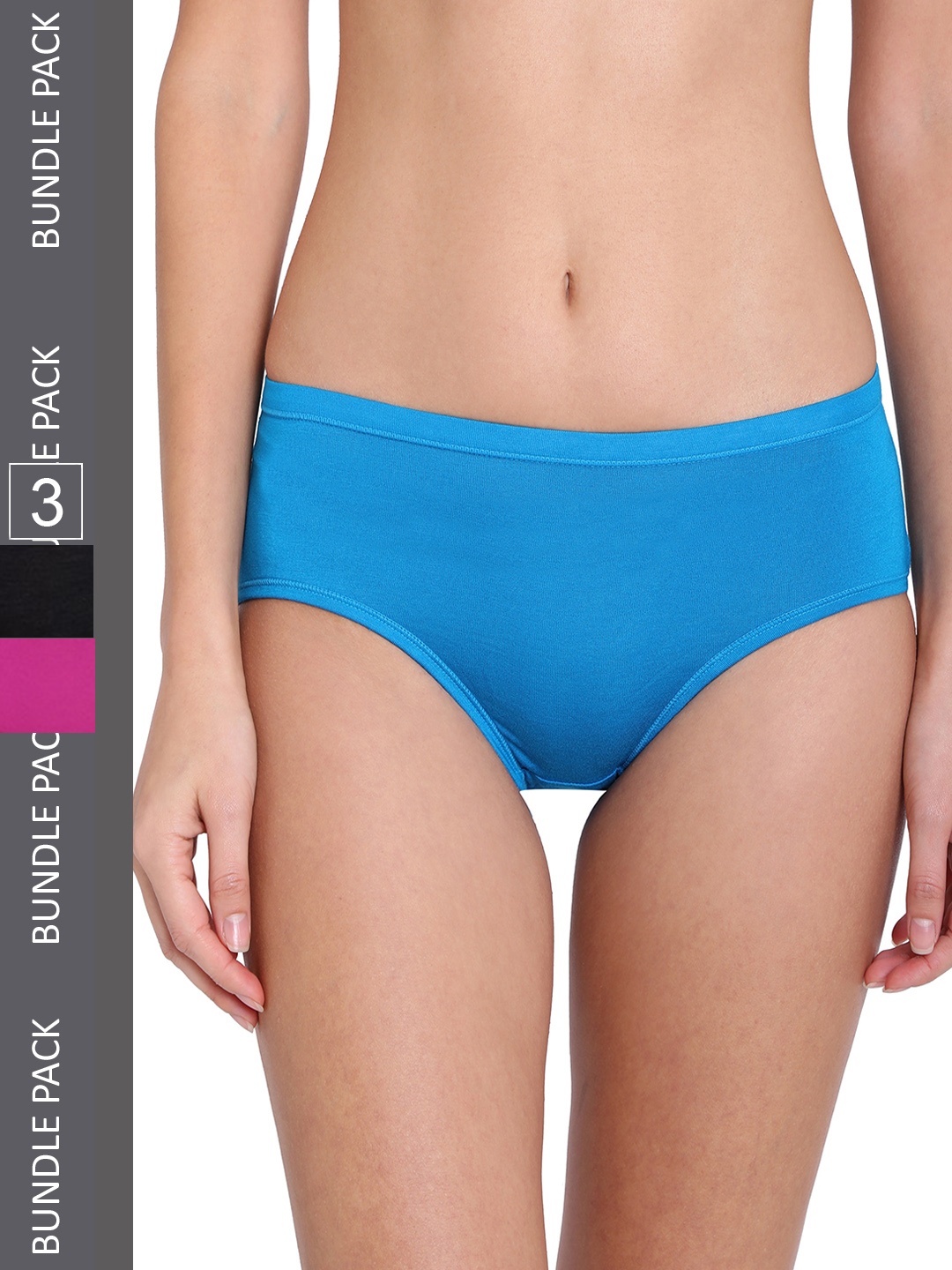 

RedRose Women Plus Size Pack Of 3 Hipster Briefs I Touch 5, Blue