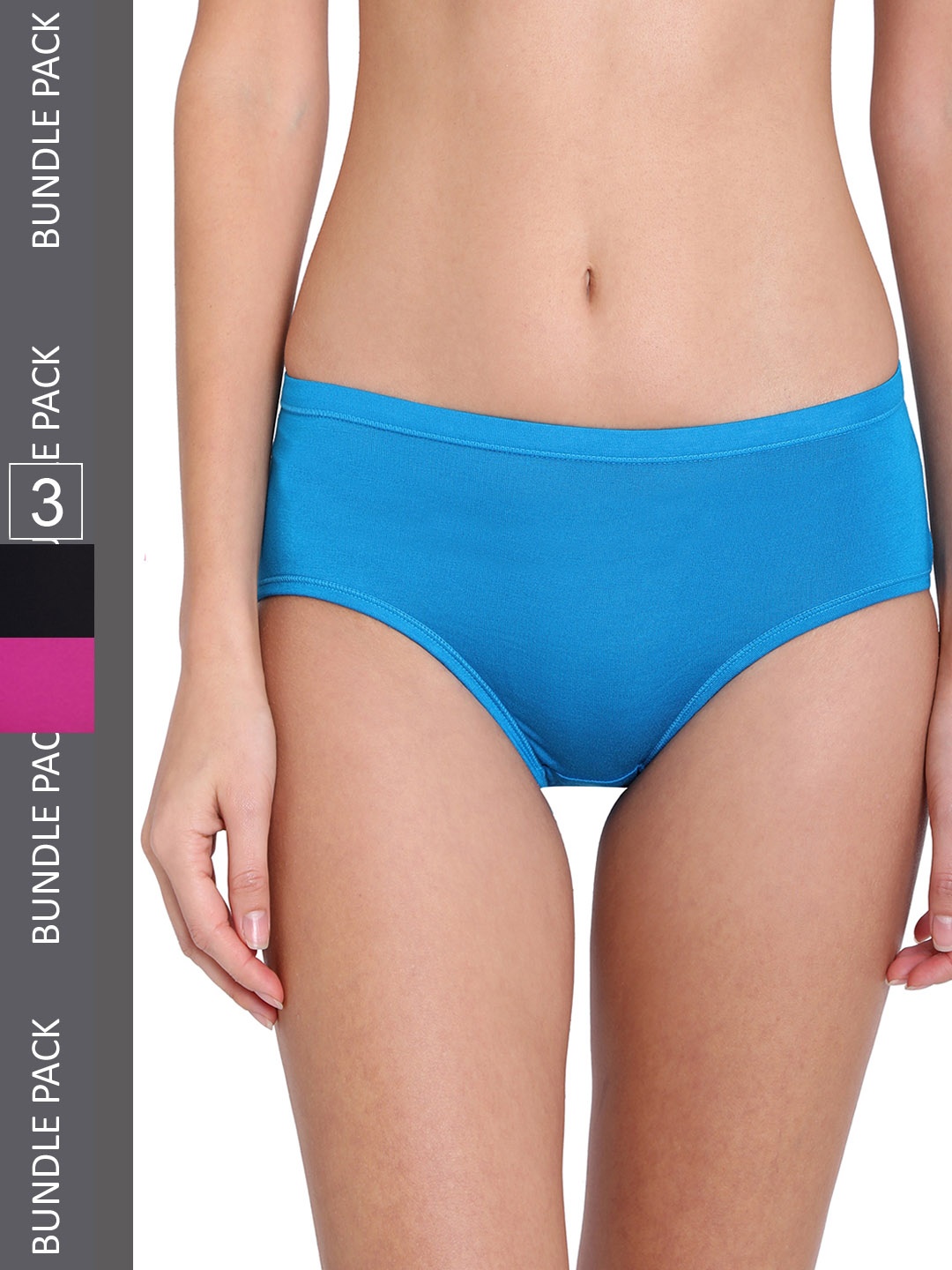 

RedRose Women Plus Size Pack Of 3 Hipster Briefs I Touch 5, Blue