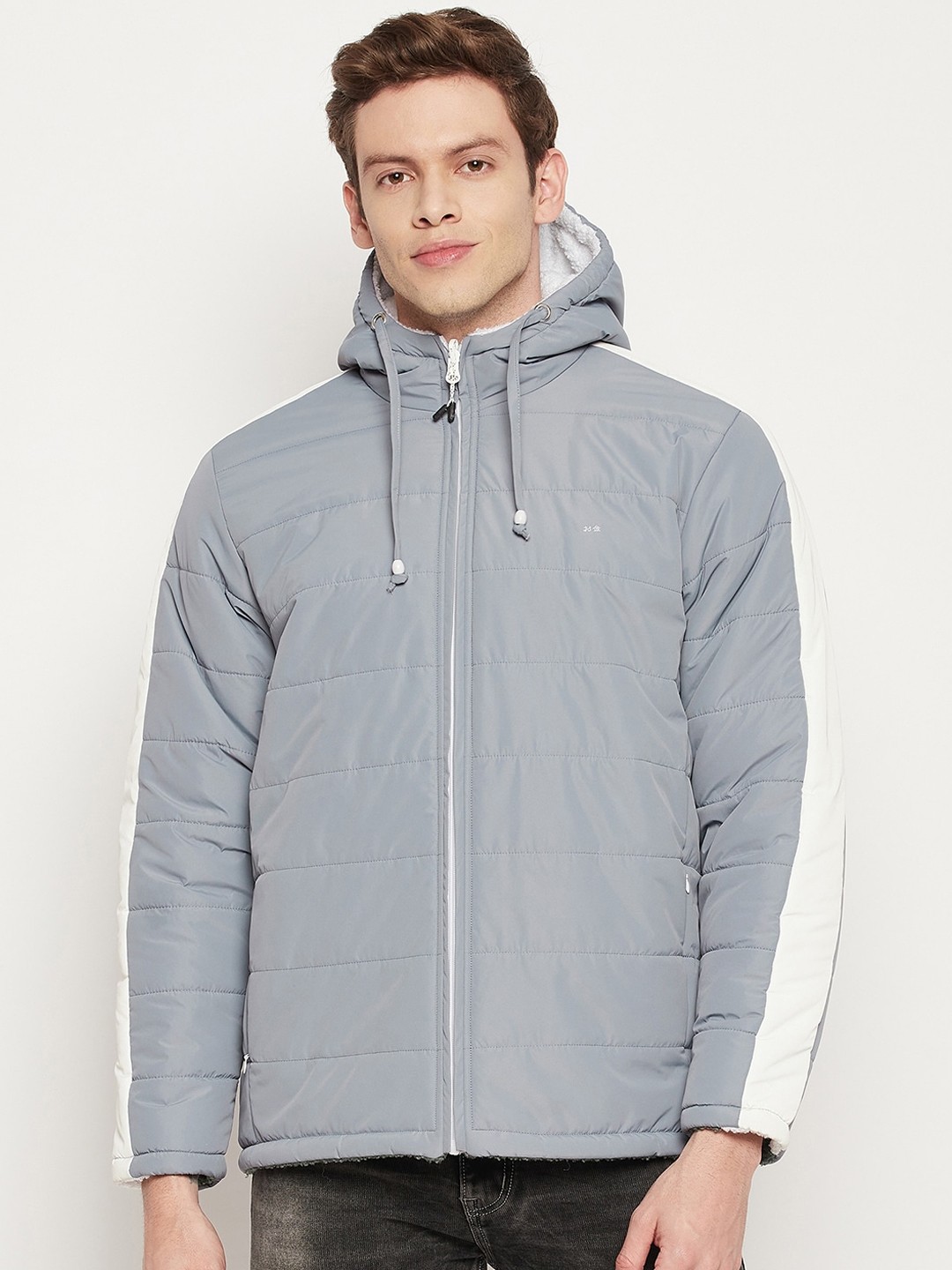 

Okane Men Blue Olive Green Reversible Puffer Jacket