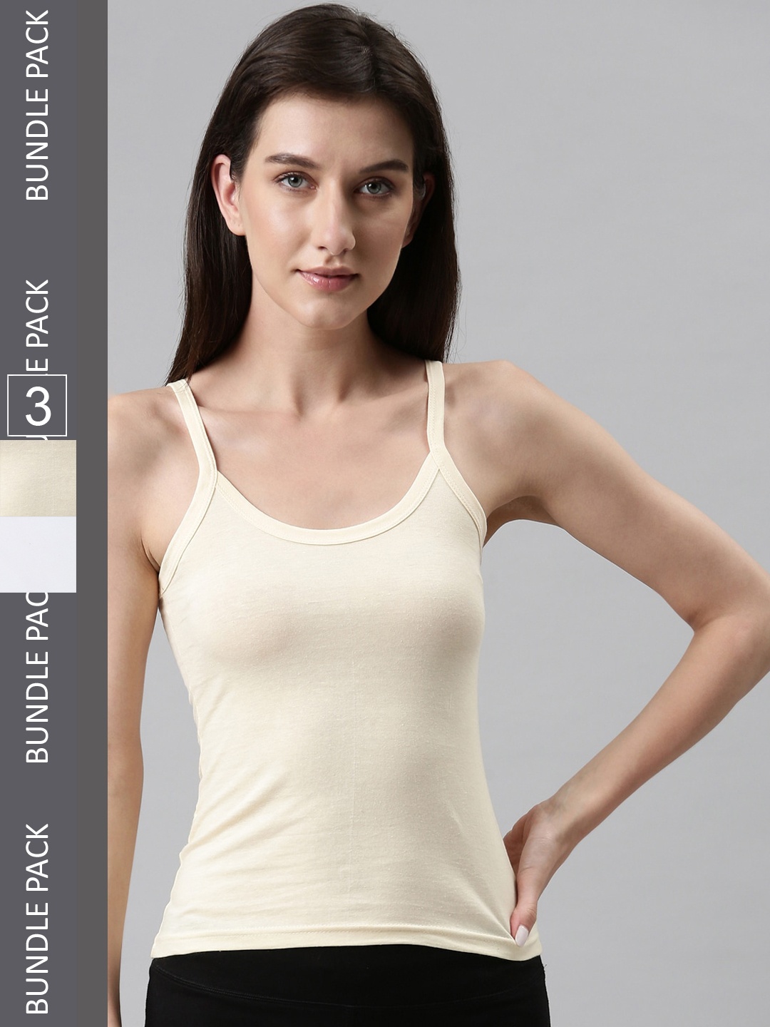 

DIXCY SCOTT Slimz Pack Of 3 Assorted Cotton Camisoles