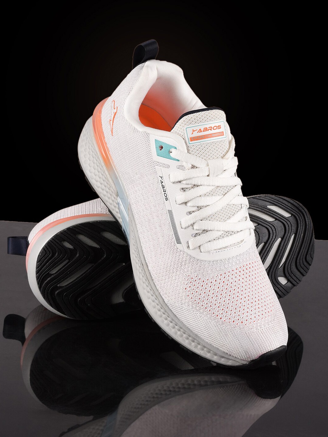 

ABROS Men Mesh MUSTANG Running Shoes, White