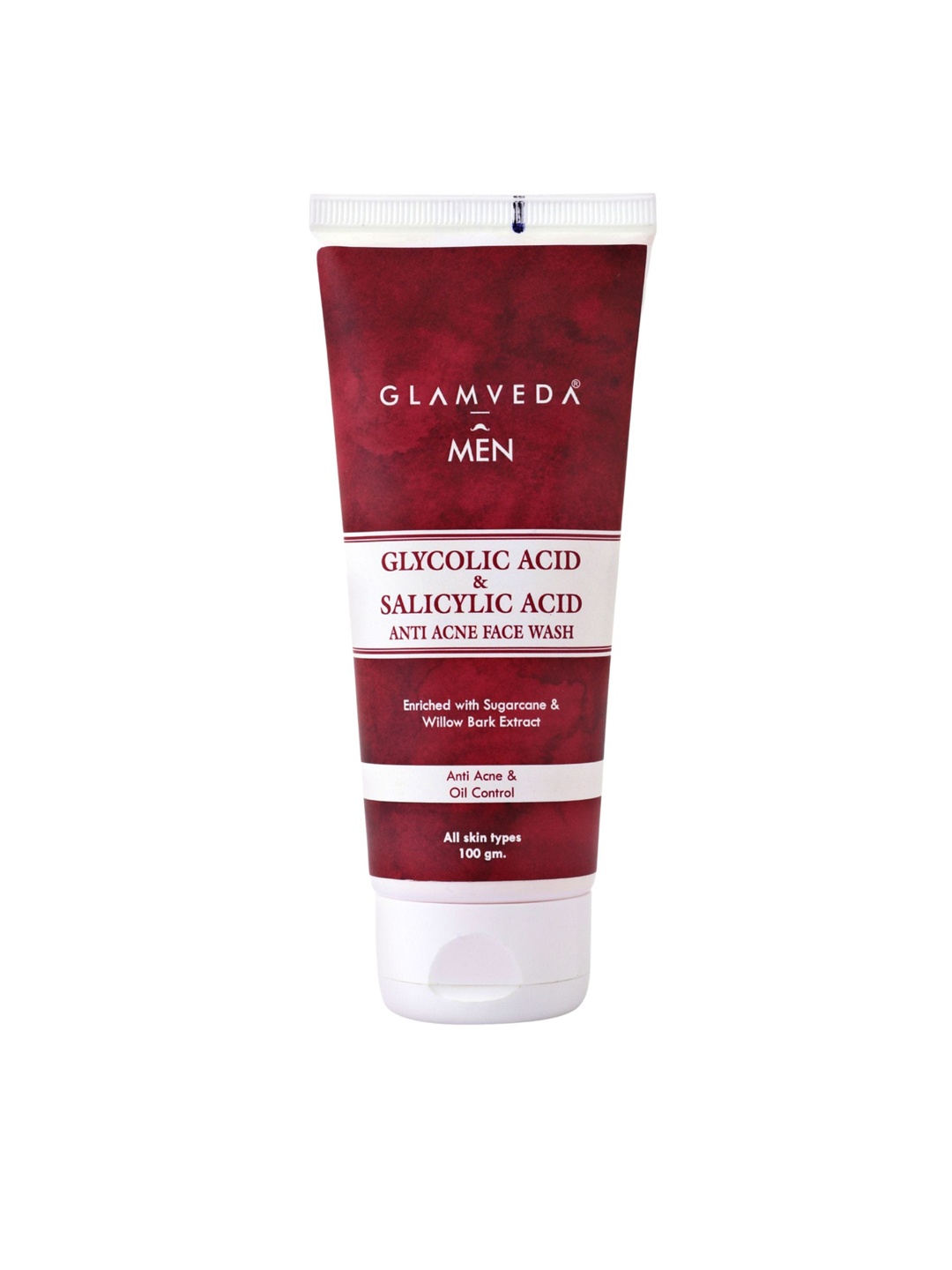 

GLAMVEDA Men Anti Acne Glycolic Acid & Salicylic Acid Face Wash - 100ml, Purple