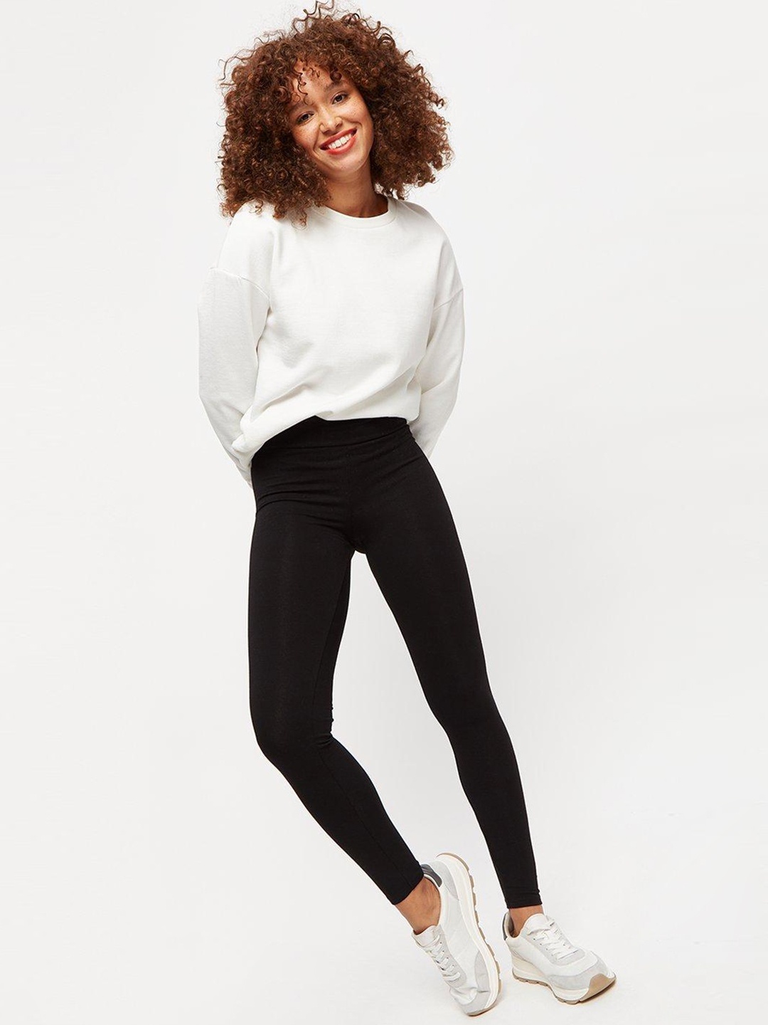 

DOROTHY PERKINS Solid High-Rise Leggings, Black