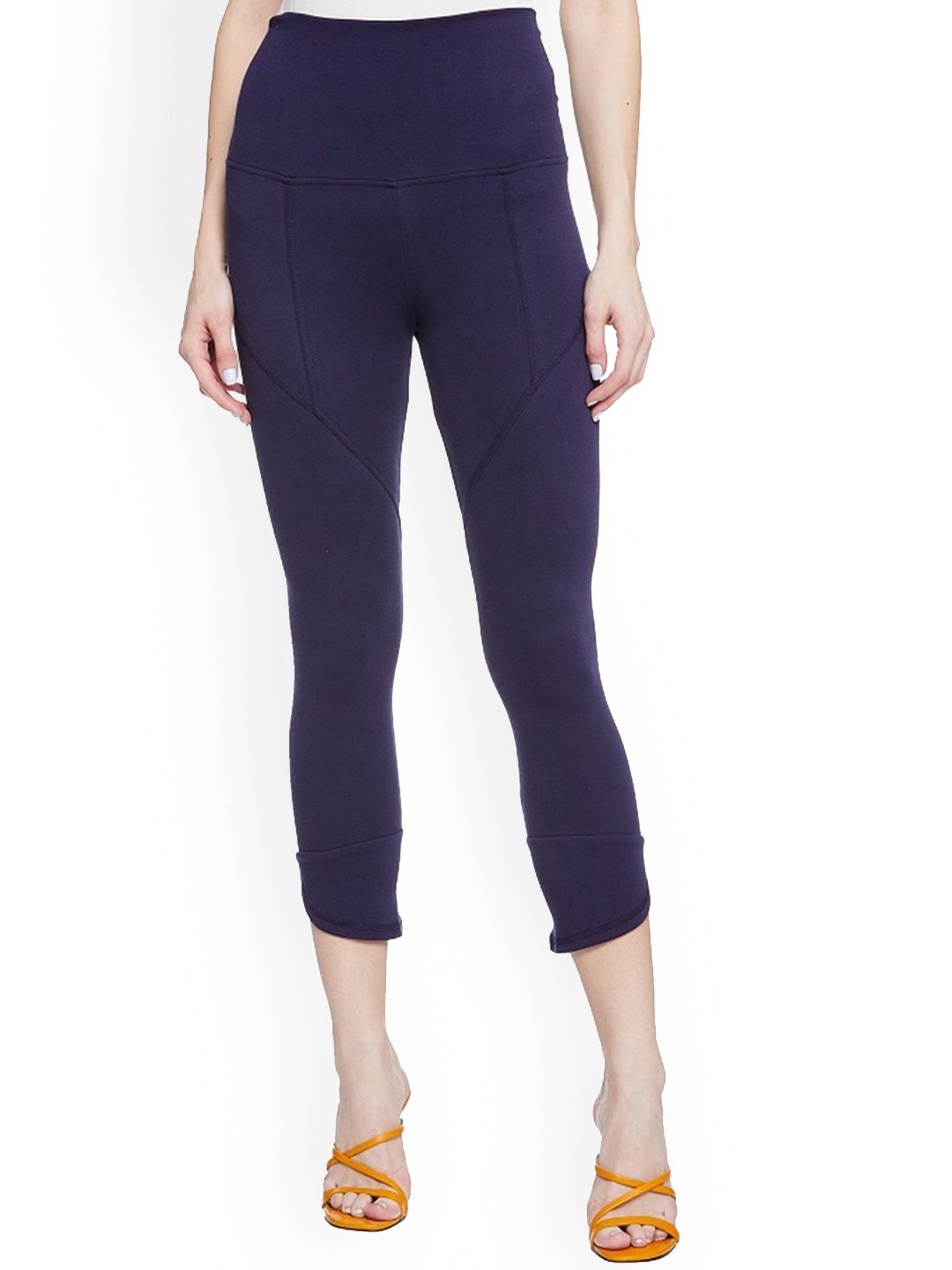 

UNMADE Navy Blue Calf Length Cotton Leggings