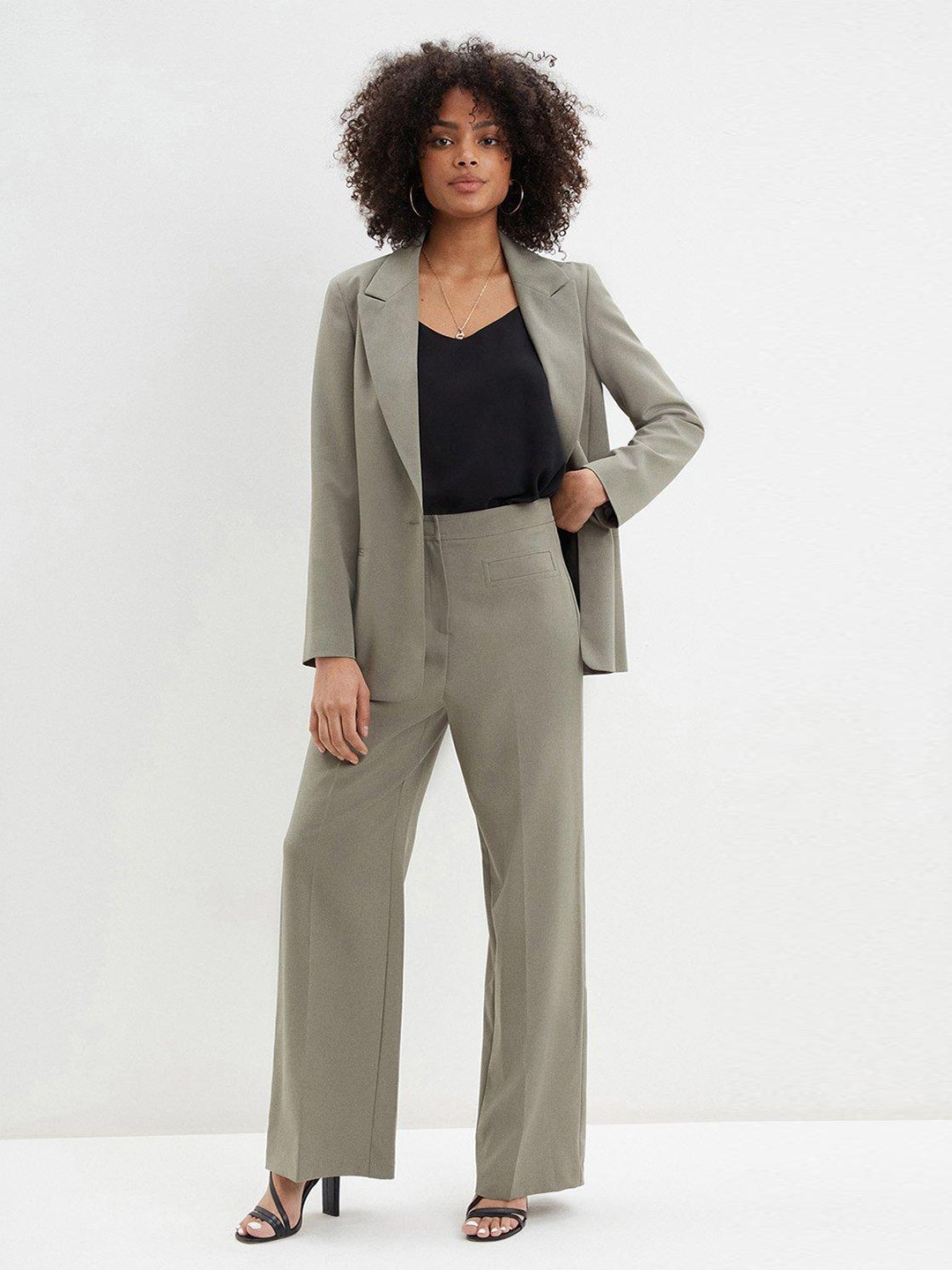 

DOROTHY PERKINS Women Oversized Longline Formal Blazer, Grey