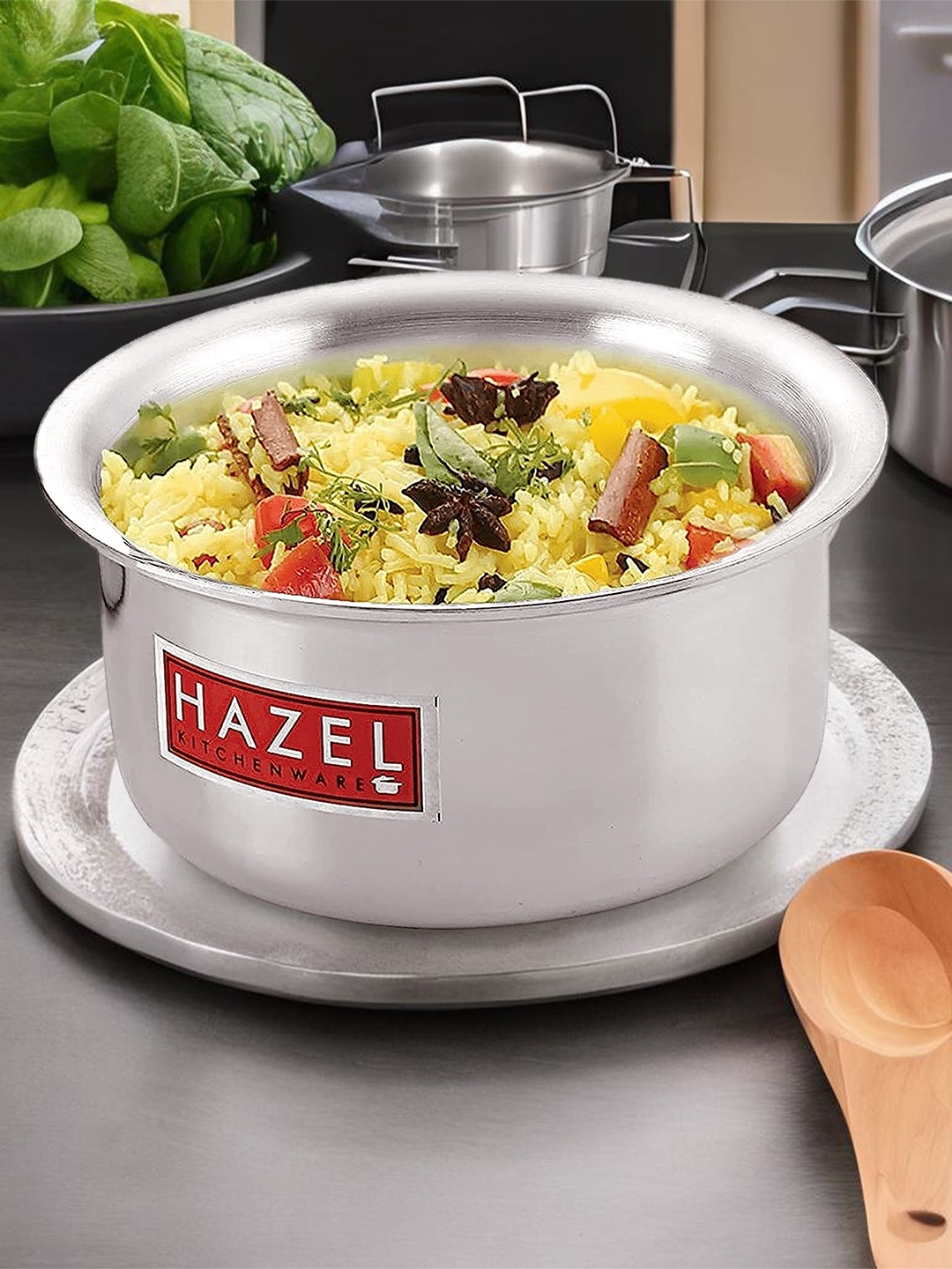 

HAZEL Aluminium Induction Base Tope Cookware 5.7L, Silver