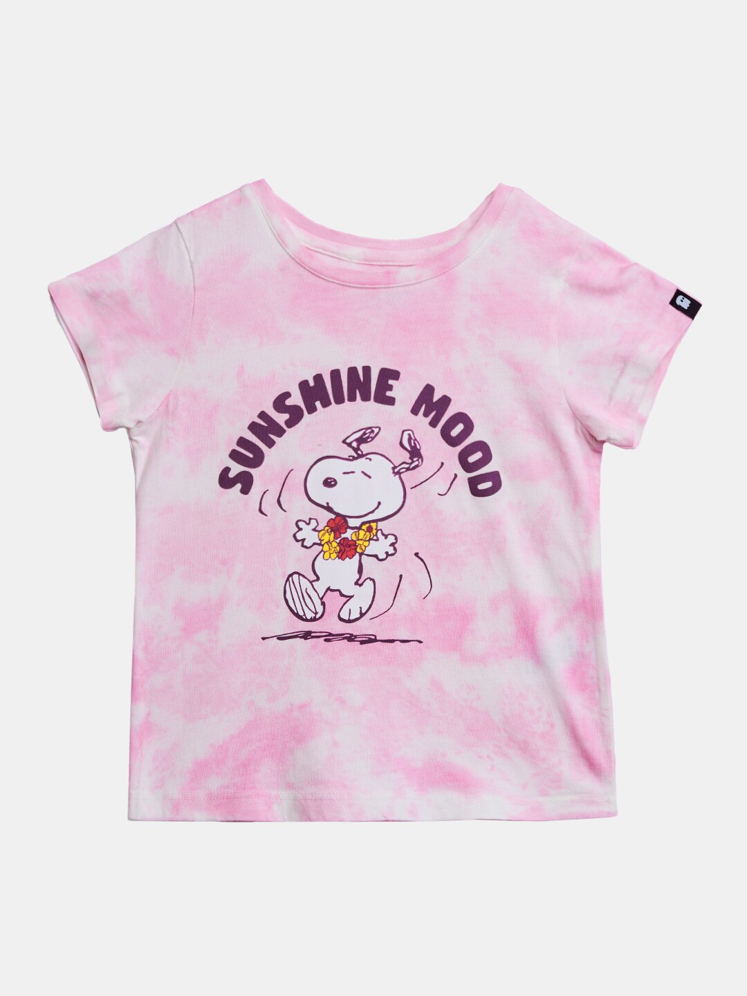 

The Souled Store Girls White & Pink Printed Cotton T-shirt
