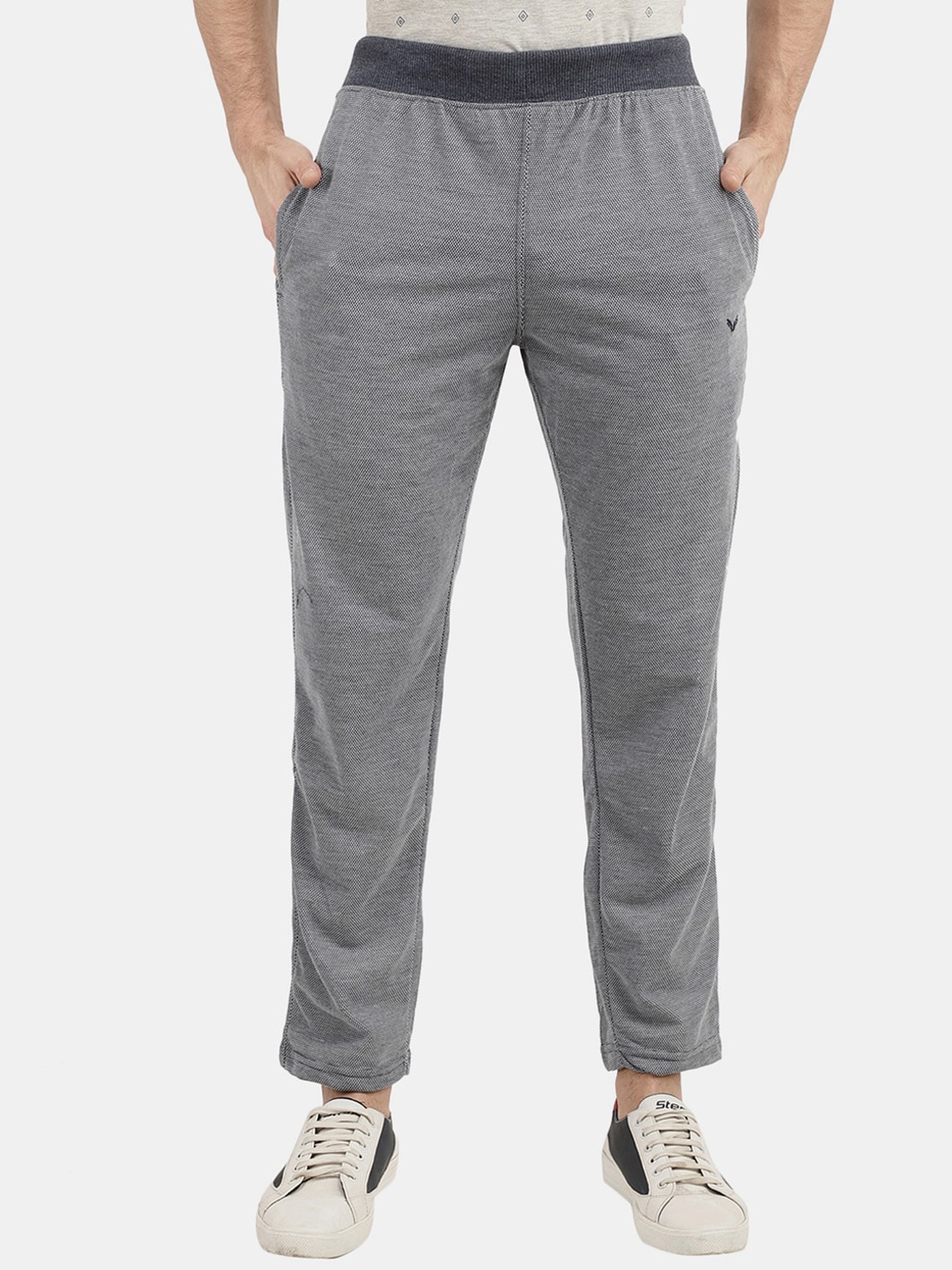 

V-Mart Men Self Design Jacquard Track Pant, Navy blue