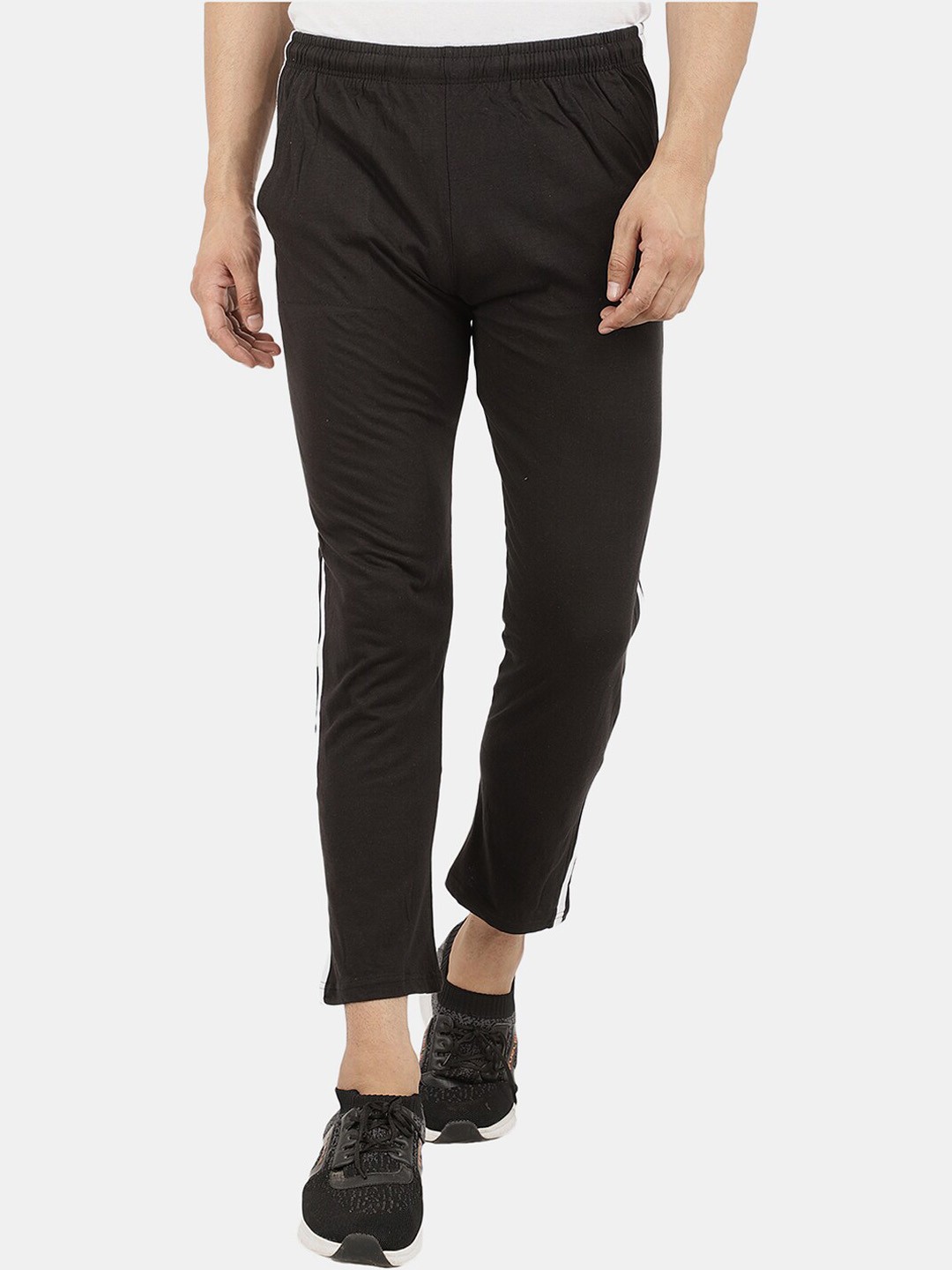

V-Mart Men Cotton Track Pants, Black