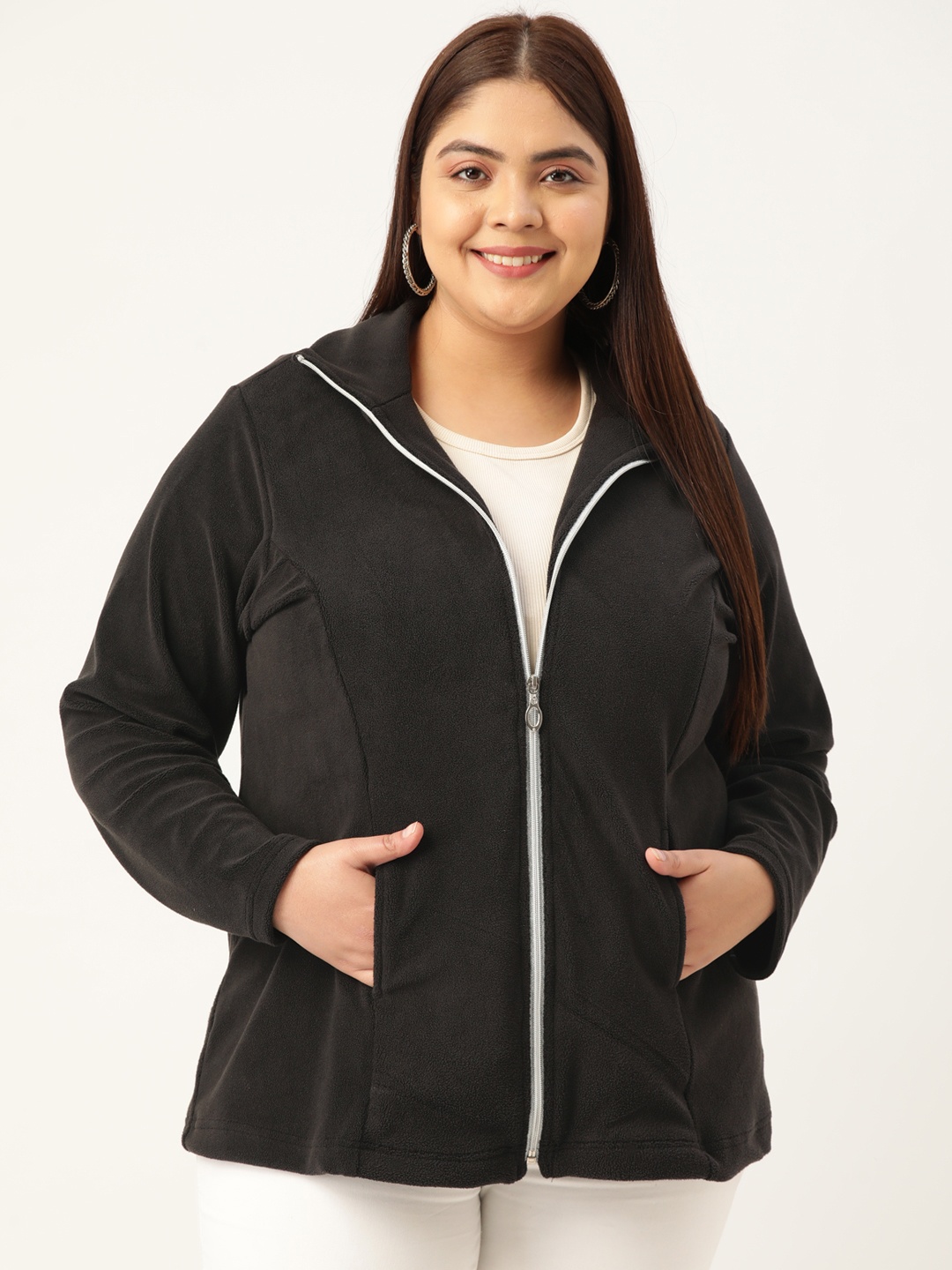 

theRebelinme Plus Size Women Lightweight Longline Tailored Jacket, Black